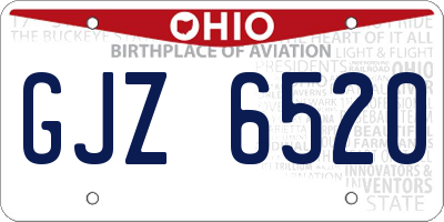 OH license plate GJZ6520