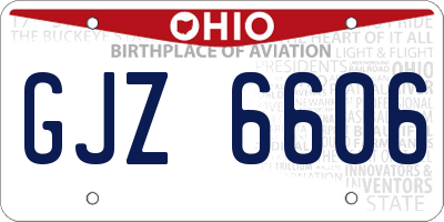 OH license plate GJZ6606