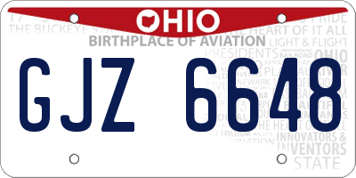 OH license plate GJZ6648