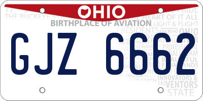 OH license plate GJZ6662