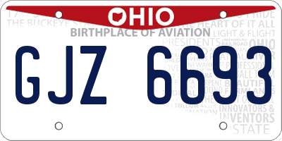 OH license plate GJZ6693