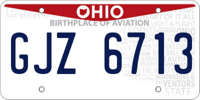 OH license plate GJZ6713