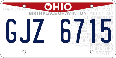 OH license plate GJZ6715
