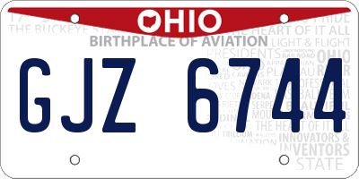 OH license plate GJZ6744