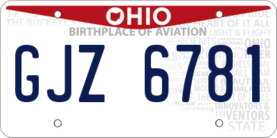 OH license plate GJZ6781