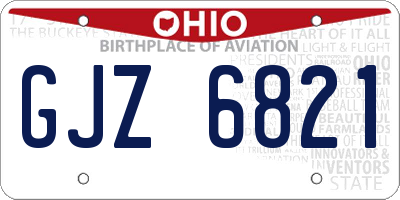 OH license plate GJZ6821