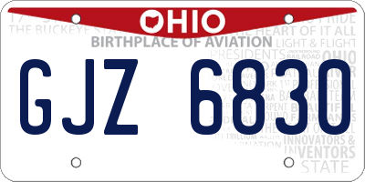 OH license plate GJZ6830