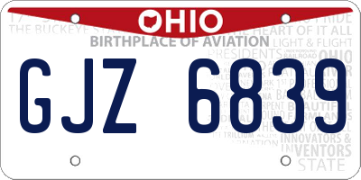 OH license plate GJZ6839