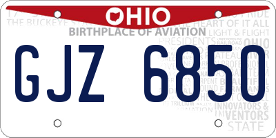 OH license plate GJZ6850