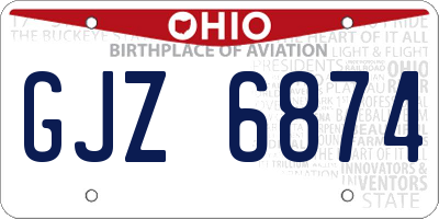 OH license plate GJZ6874