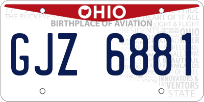 OH license plate GJZ6881
