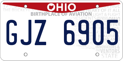 OH license plate GJZ6905