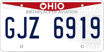 OH license plate GJZ6919
