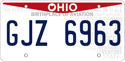 OH license plate GJZ6963