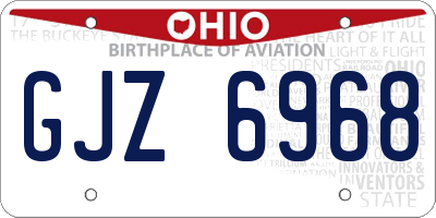 OH license plate GJZ6968