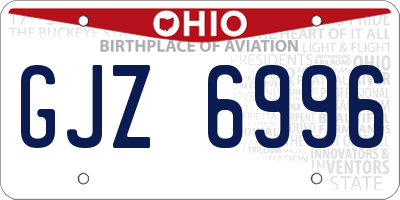 OH license plate GJZ6996