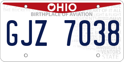 OH license plate GJZ7038