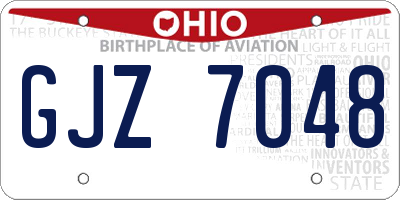 OH license plate GJZ7048