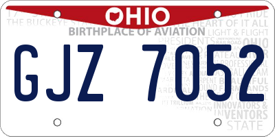 OH license plate GJZ7052