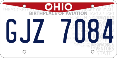 OH license plate GJZ7084