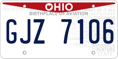 OH license plate GJZ7106