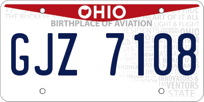 OH license plate GJZ7108