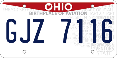OH license plate GJZ7116