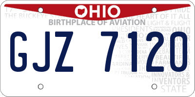 OH license plate GJZ7120
