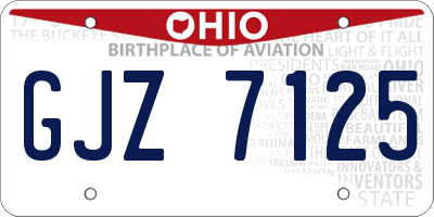 OH license plate GJZ7125