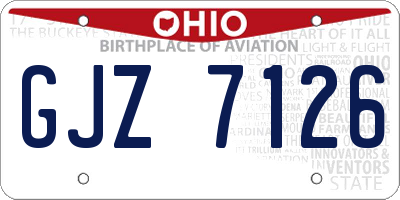 OH license plate GJZ7126