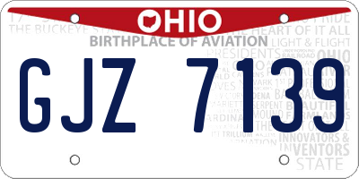 OH license plate GJZ7139