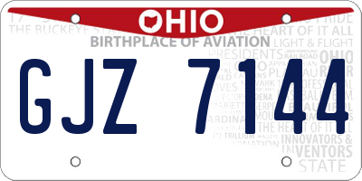 OH license plate GJZ7144