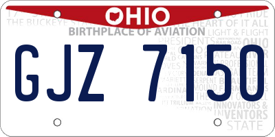 OH license plate GJZ7150