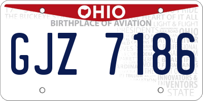 OH license plate GJZ7186
