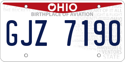 OH license plate GJZ7190