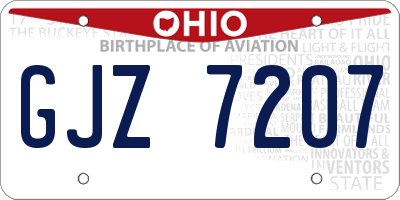 OH license plate GJZ7207