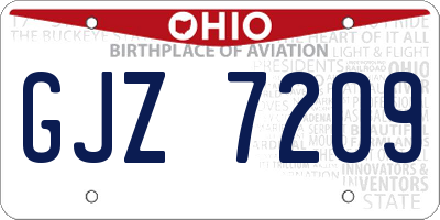 OH license plate GJZ7209