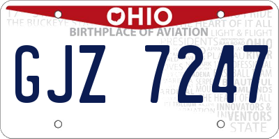 OH license plate GJZ7247