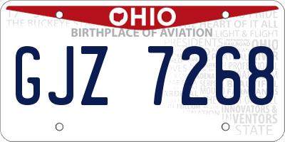 OH license plate GJZ7268