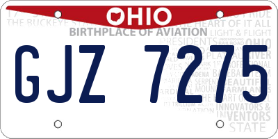 OH license plate GJZ7275