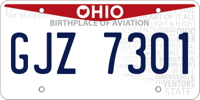 OH license plate GJZ7301