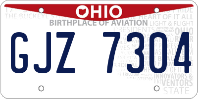 OH license plate GJZ7304