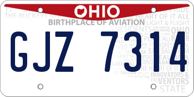 OH license plate GJZ7314
