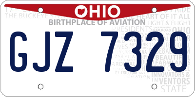 OH license plate GJZ7329