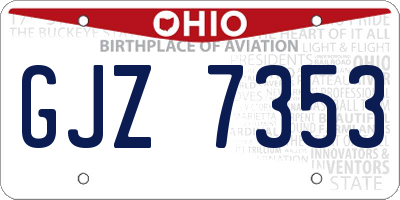 OH license plate GJZ7353