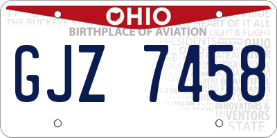 OH license plate GJZ7458