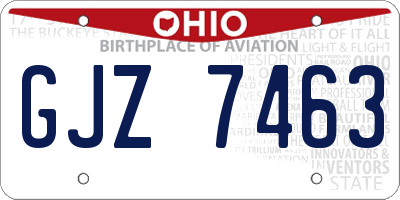 OH license plate GJZ7463