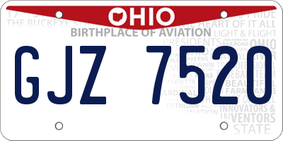 OH license plate GJZ7520
