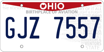 OH license plate GJZ7557