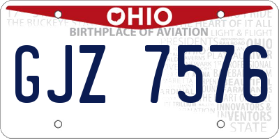 OH license plate GJZ7576